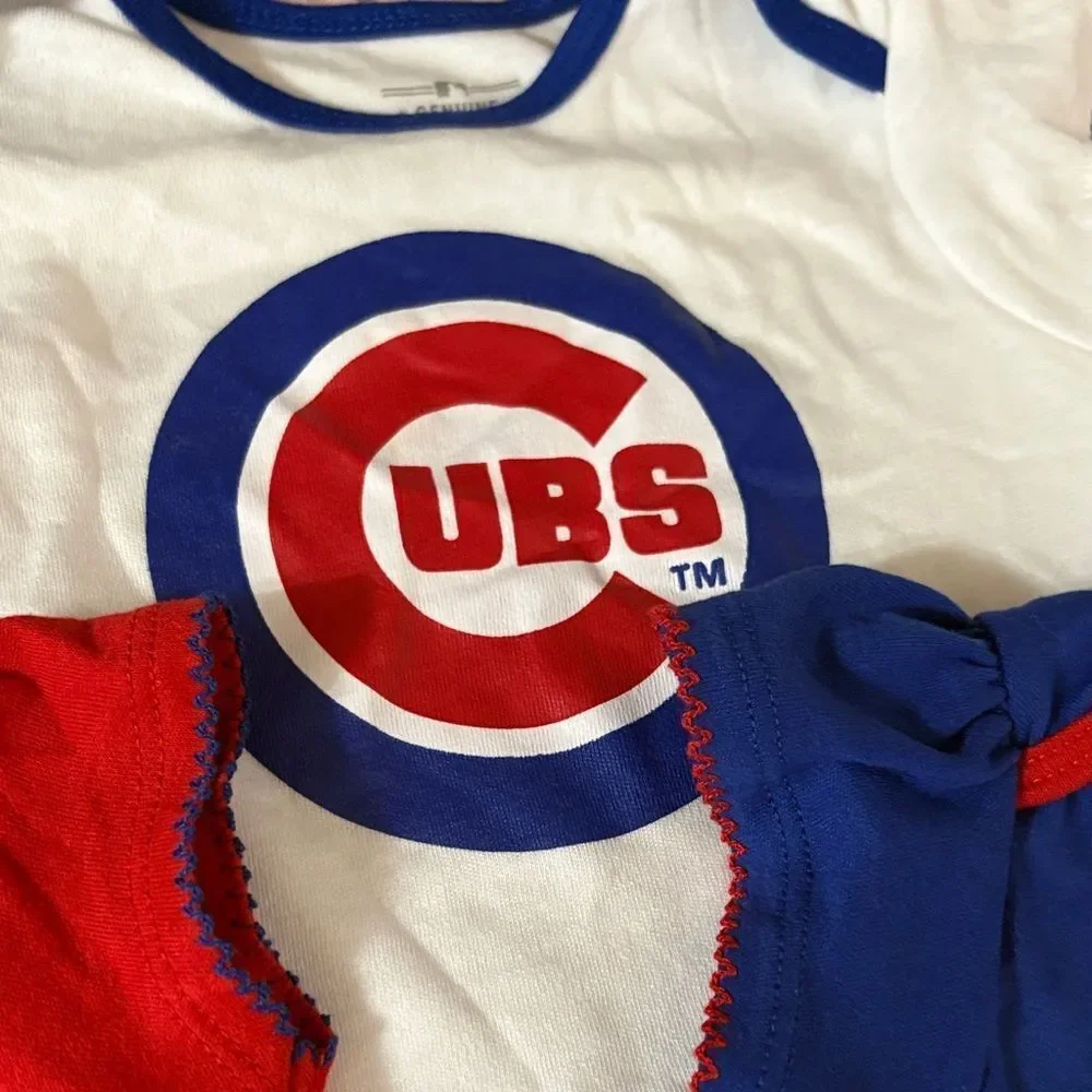 NWT 3 Chicago Cubs Baby Onesies Set 18 mo Girls
